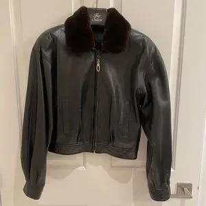Vericci Jackets Coats Last Price Drop Vericci Leather Jacket With Mink Collar Poshmark